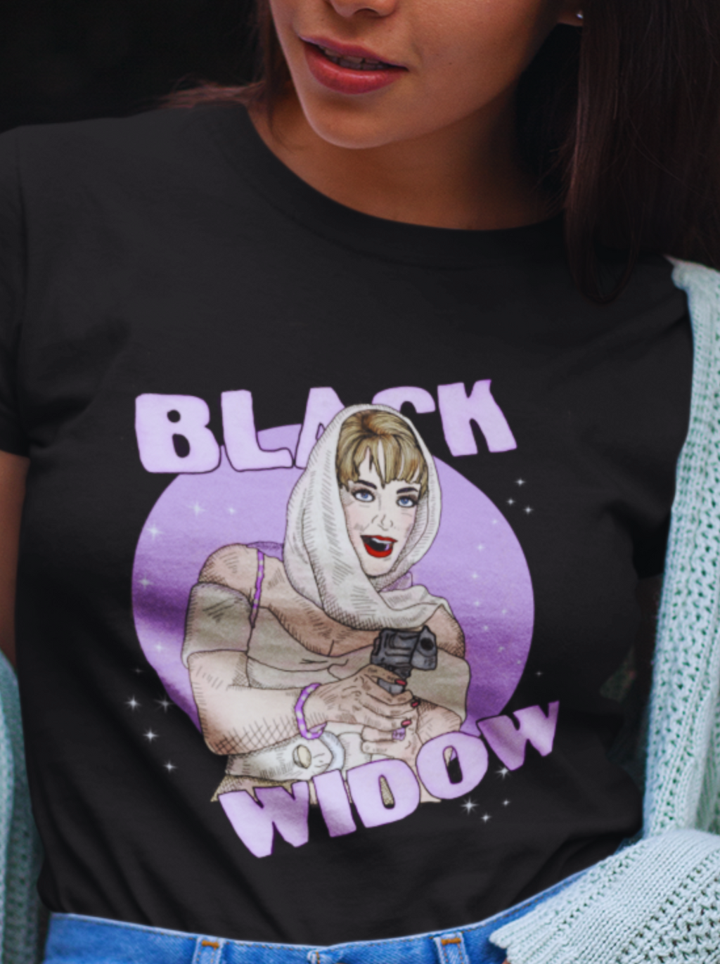 Debbie "Black Widow" Addams Family Vintage Style Tee