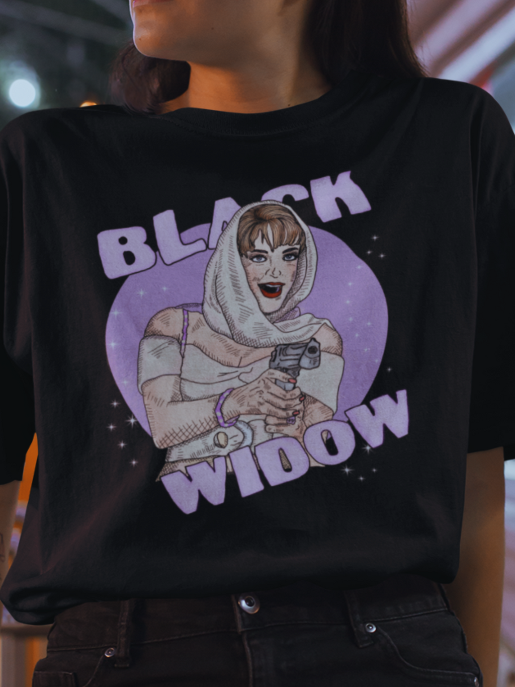 Debbie "Black Widow" Addams Family Vintage Style Tee