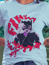 Load image into Gallery viewer, Death of and Icon Catwoman Vintage Style Unisex Tee (Light Blue)
