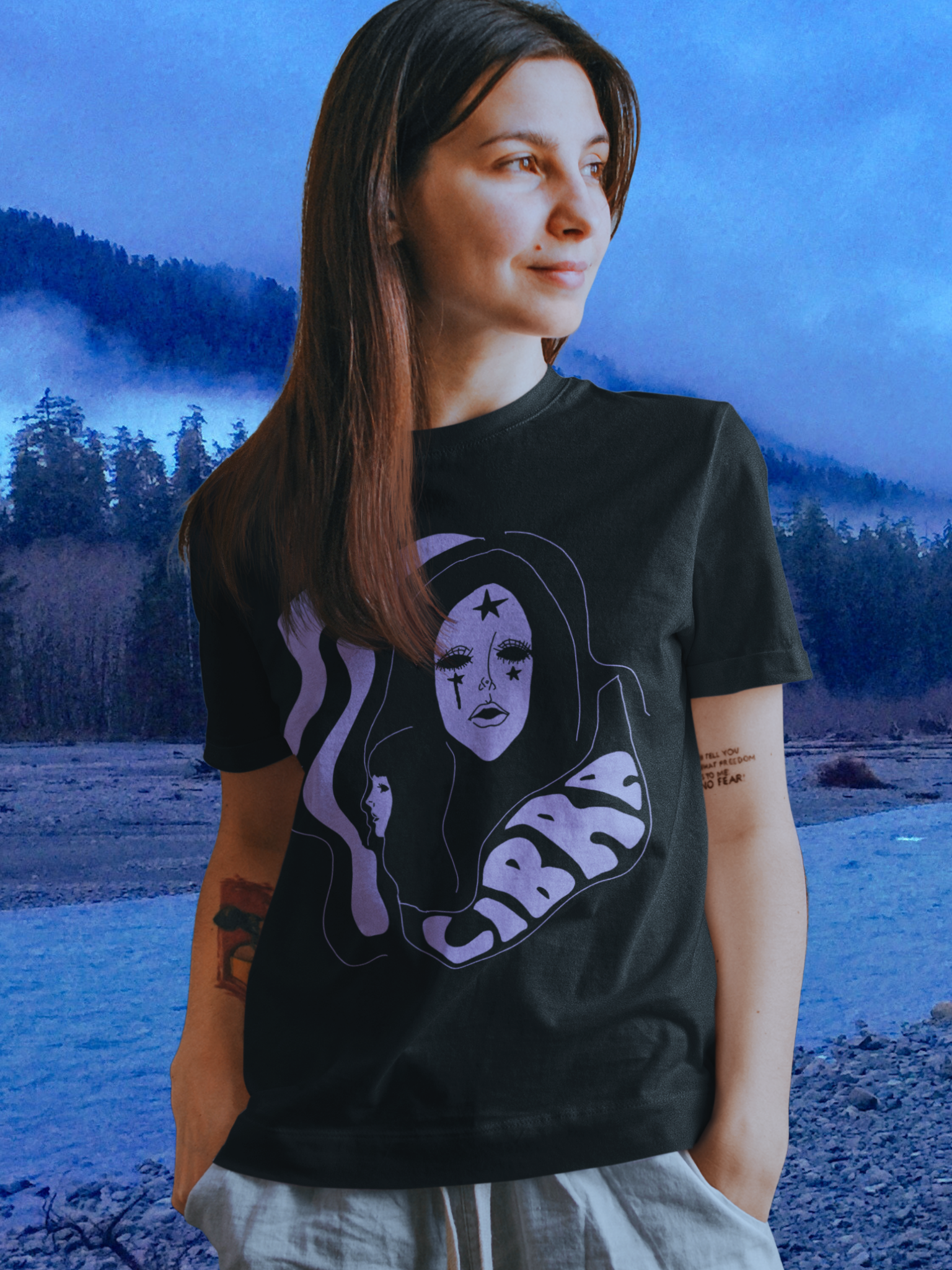Libra Shadow Unisex Vintage Style  Tshirt
