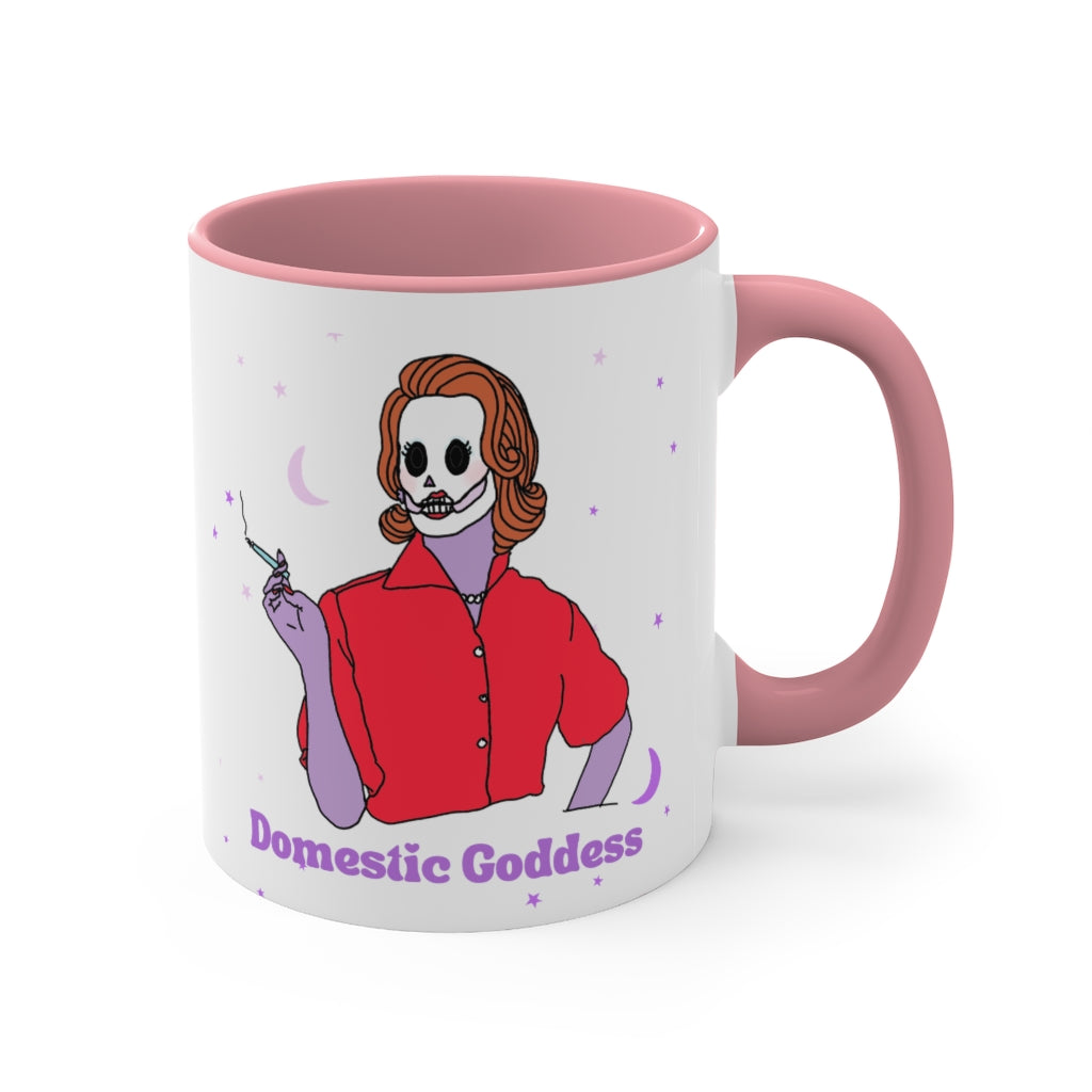 Domestic Goddess Vintage Skull Coffee Mug, 11oz