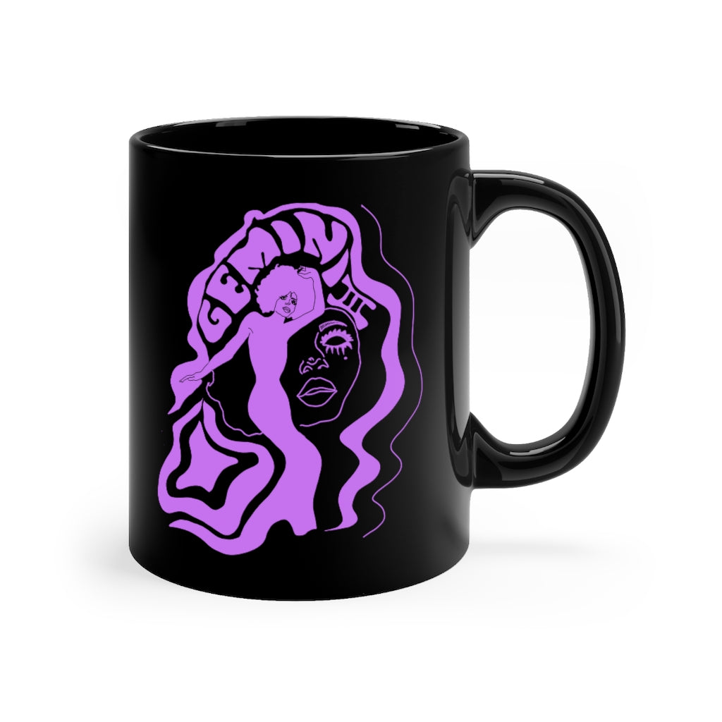 Gemini Twins Black Mug