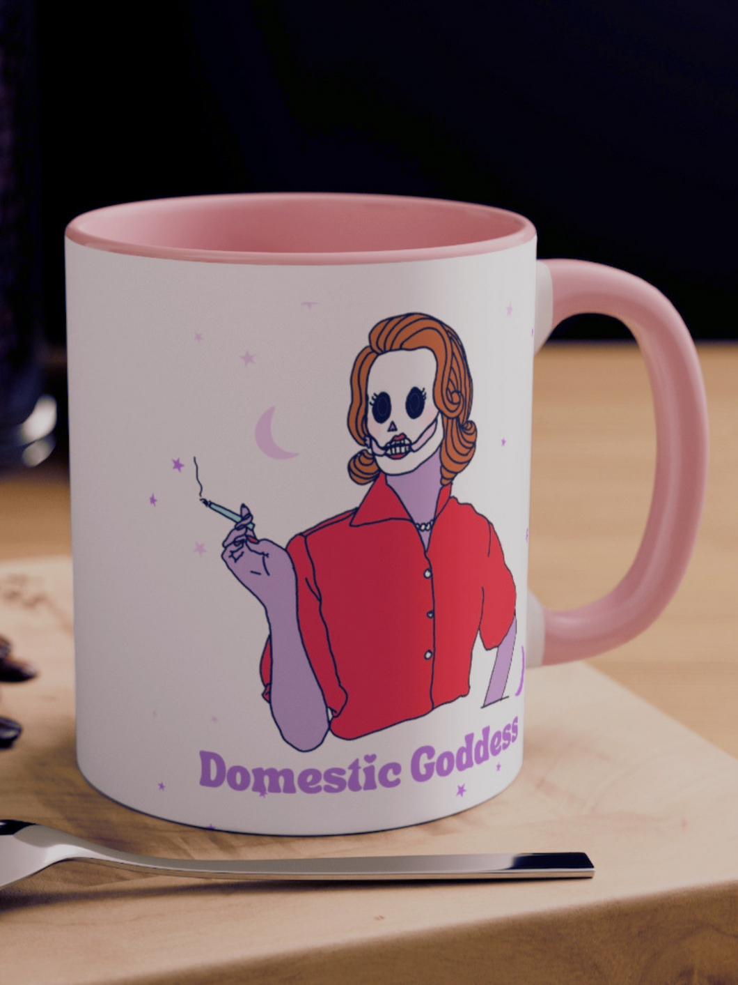 Domestic Goddess Vintage Skull Coffee Mug, 11oz