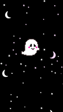 Load image into Gallery viewer, Grinning Ghostie Moon and Stars Wallpaper

