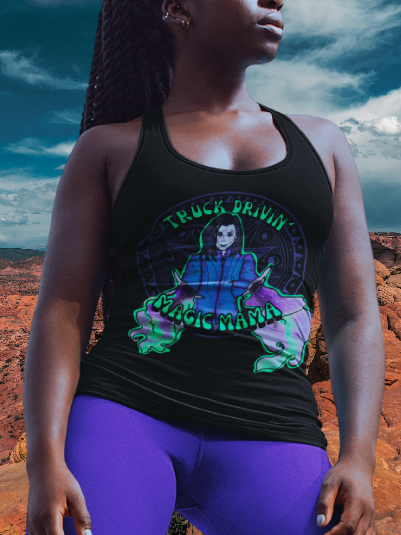 "Truck Drivin' Magic Mama" Racerback Tank