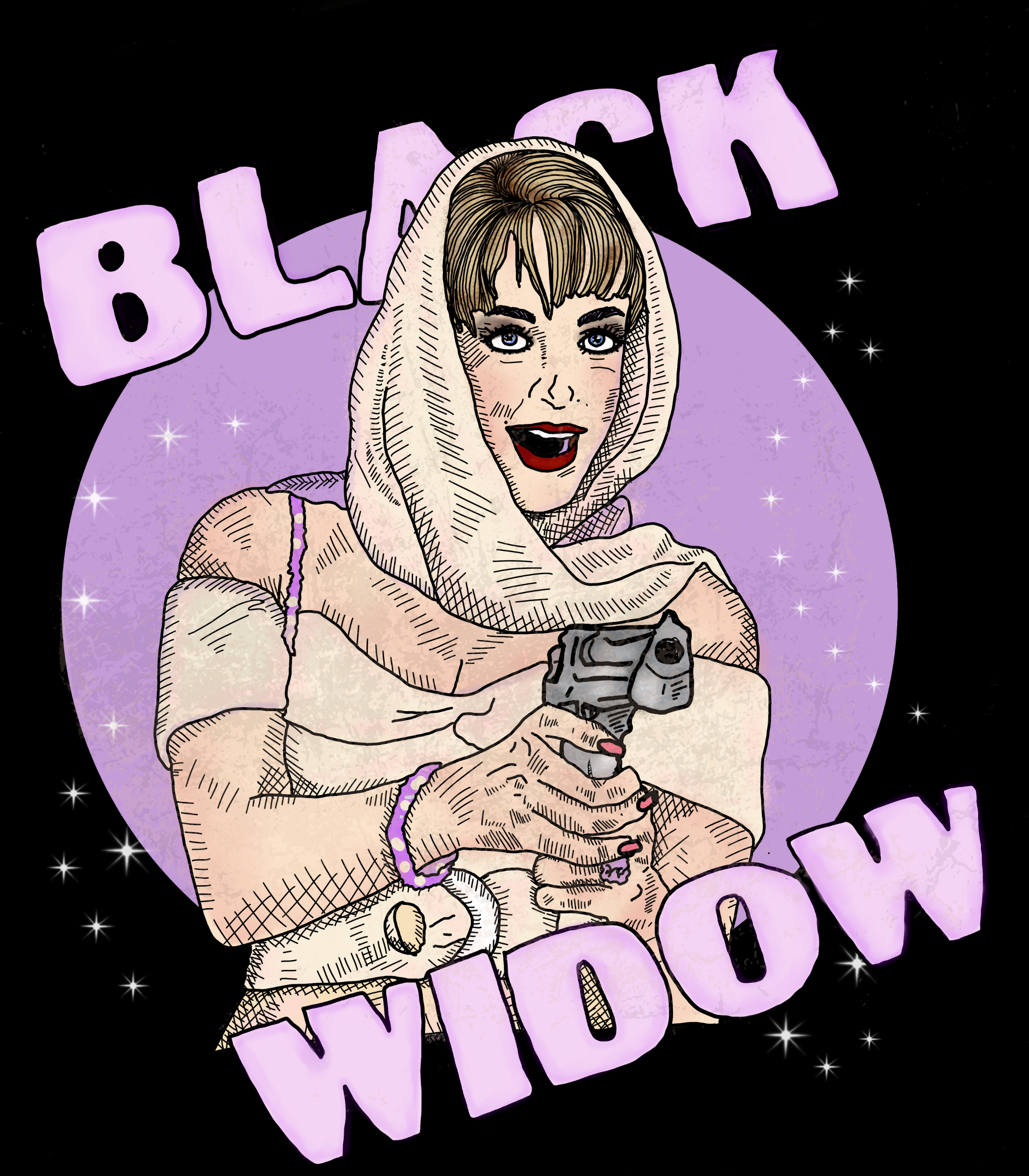 Debbie "Black Widow" Addams Family Vintage Style Tee