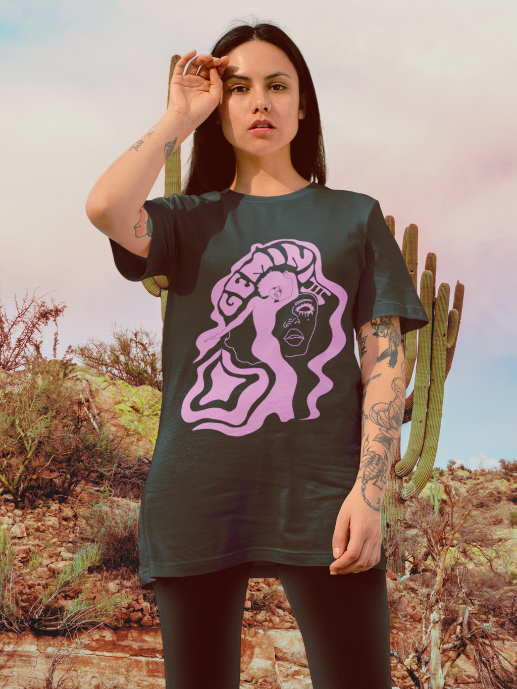 Gemini Twins Vintage Style Unisex Tee