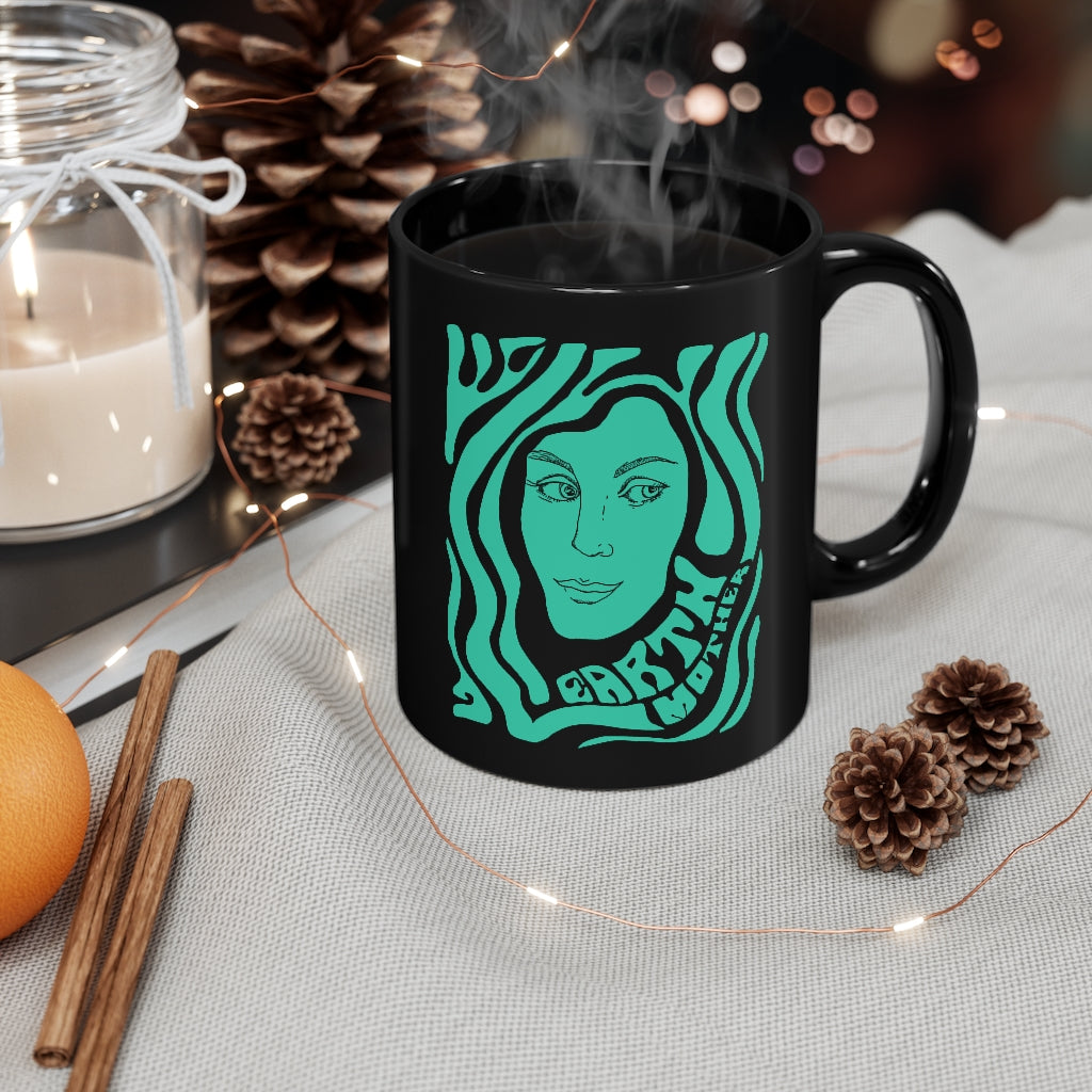 Earth Mother Black Mug