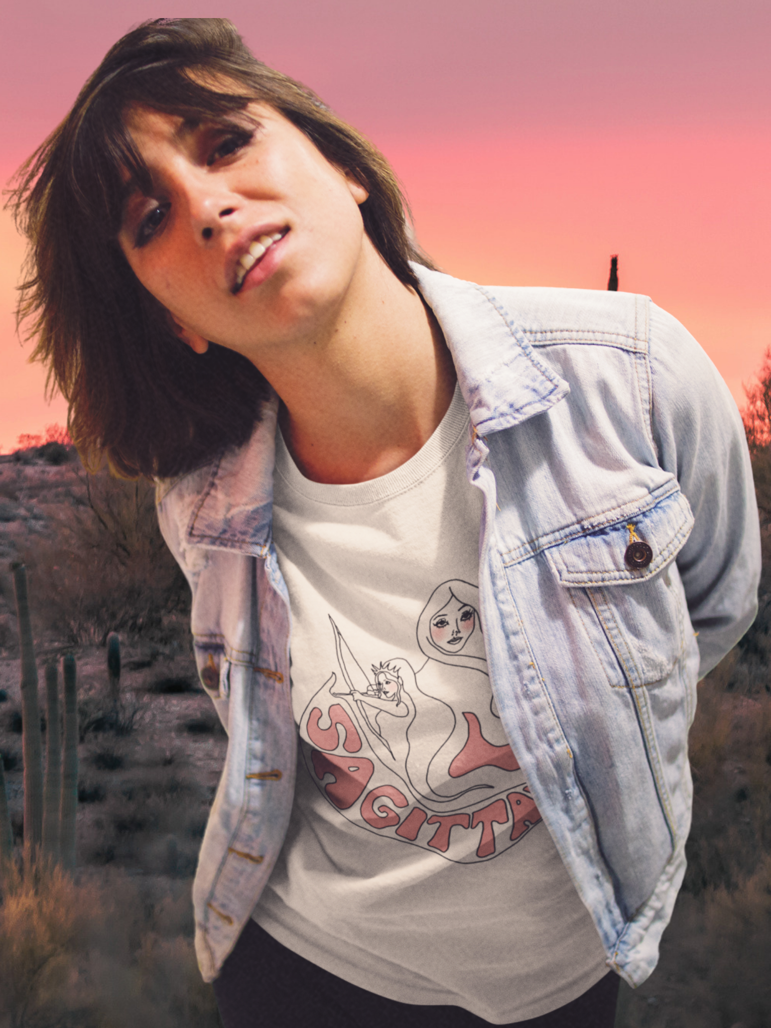 Sagittarius Goddess Vintage Style Unisex Tee (cream)