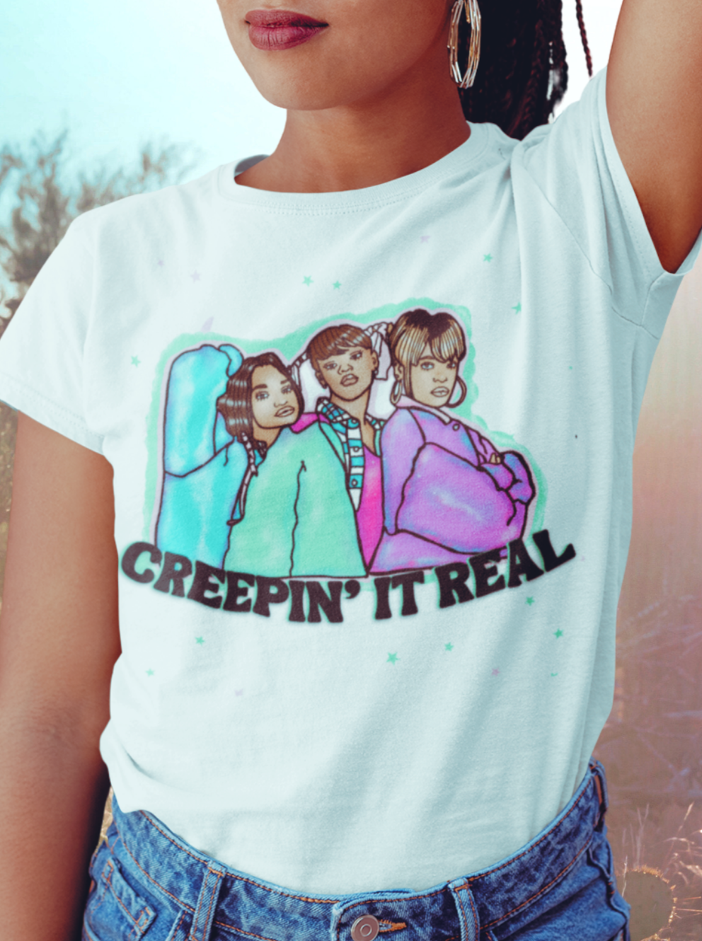 Creepin It Real TLC Super Soft T shirt HauntedFembot