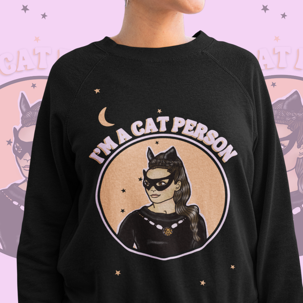 Retro I'm a Cat Person Heavy Blend™ Crewneck Sweatshirt