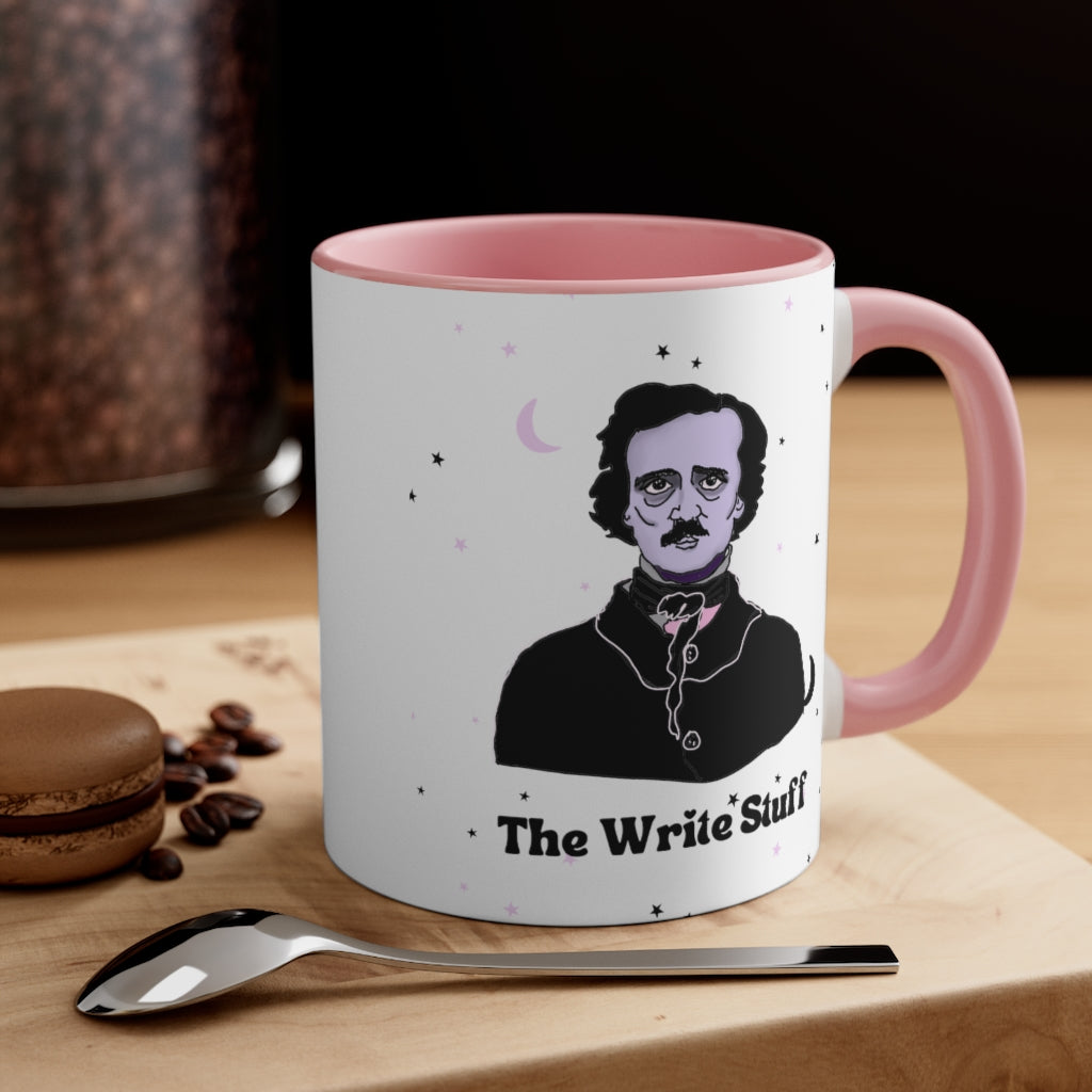 Pink Edgar Allan Poe Coffee Mug | The Write Stuff | Teacher Gift