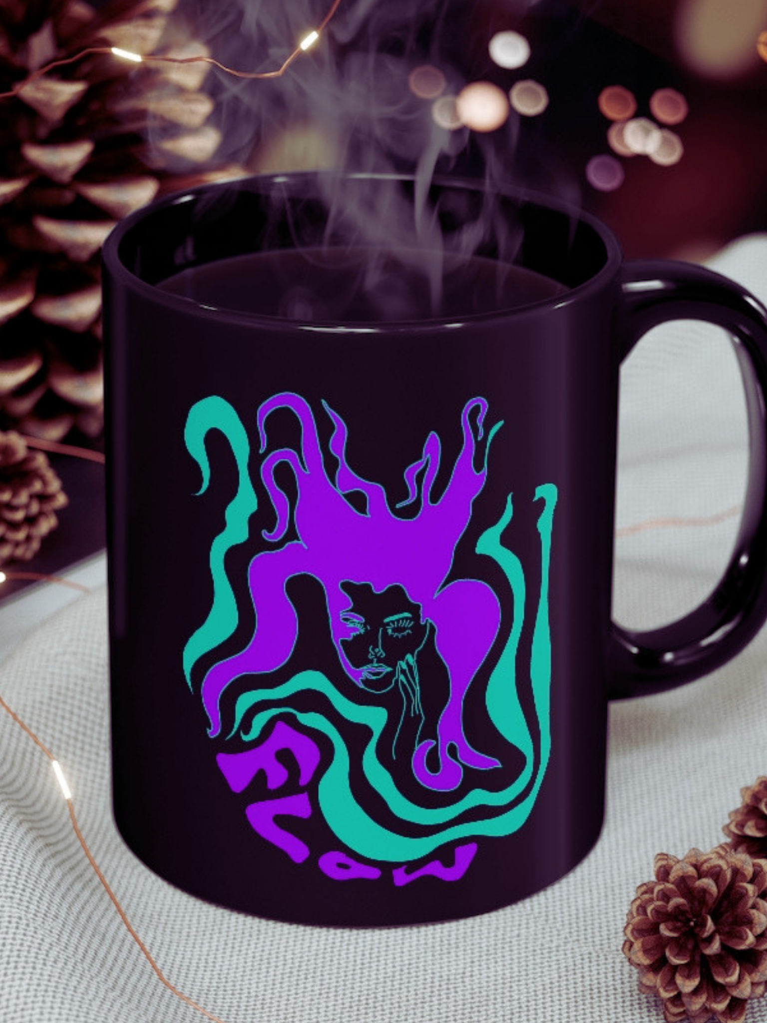 Aquarius "Flow" Black Mug