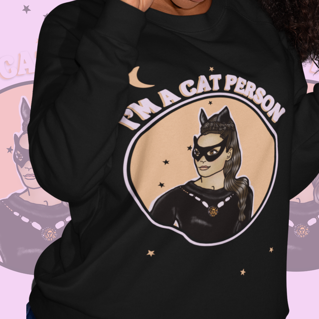 Retro I'm a Cat Person Heavy Blend™ Crewneck Sweatshirt