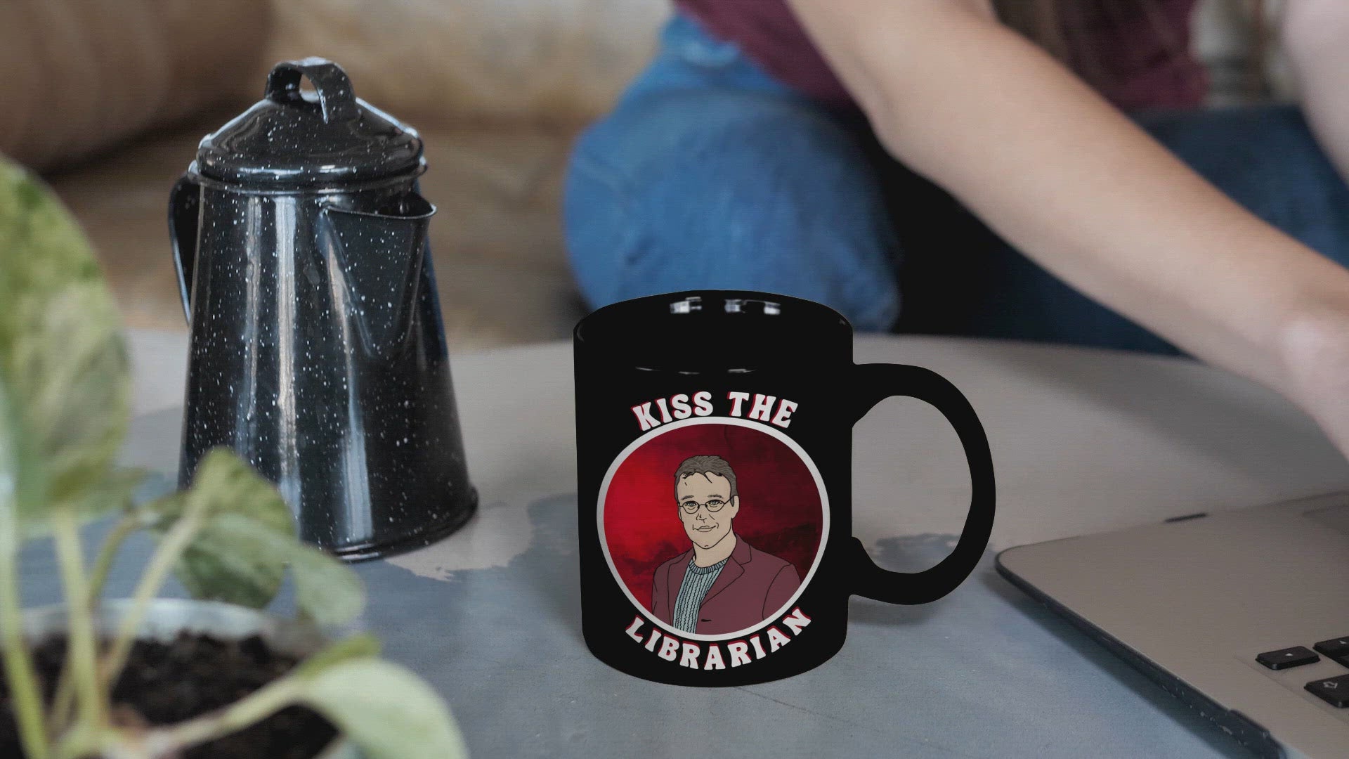 Kiss The Librarian Coffee Mug