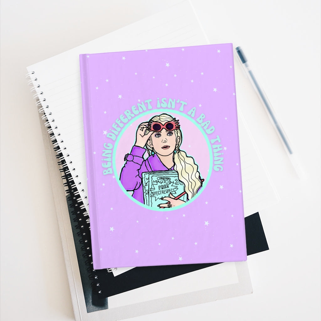 Luna Lovegood "Being Different isn't a Bad Thing" Hardcover Lined Journal