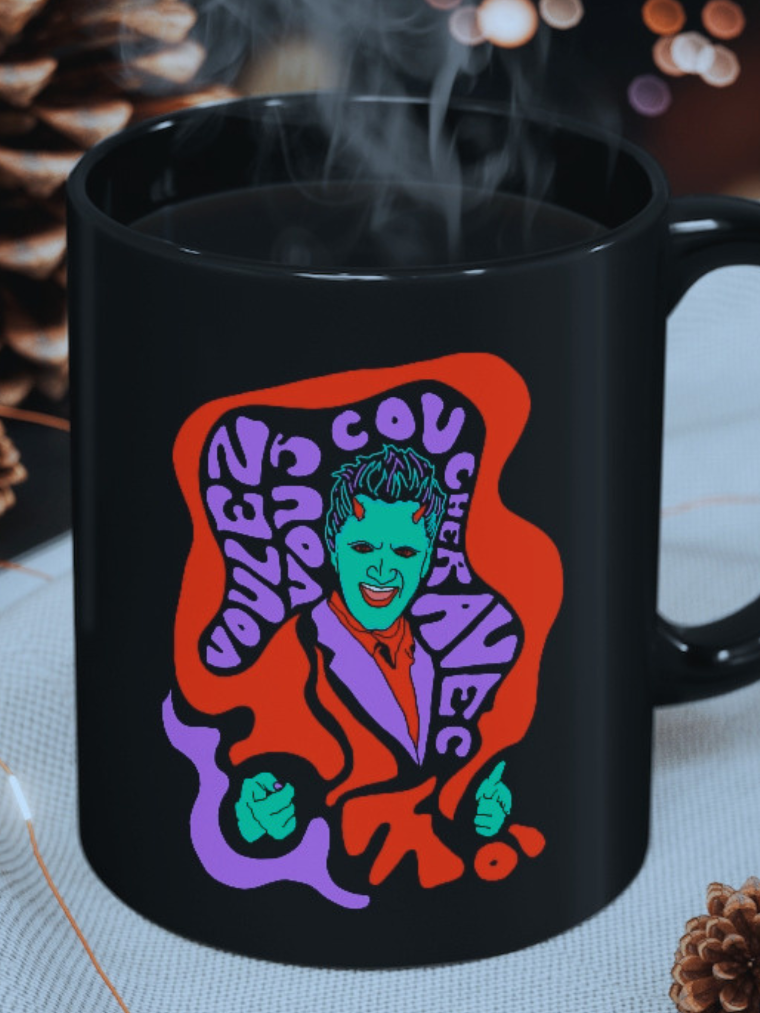 Lorne "Voulez-vous Coucher Avec Moi" Black Mug