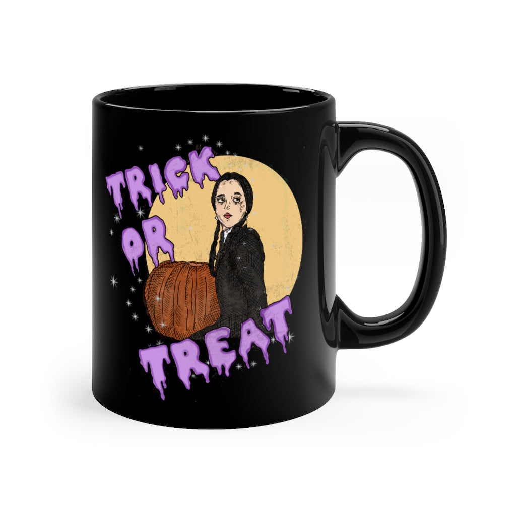 "Trick or Treat" Black Mug