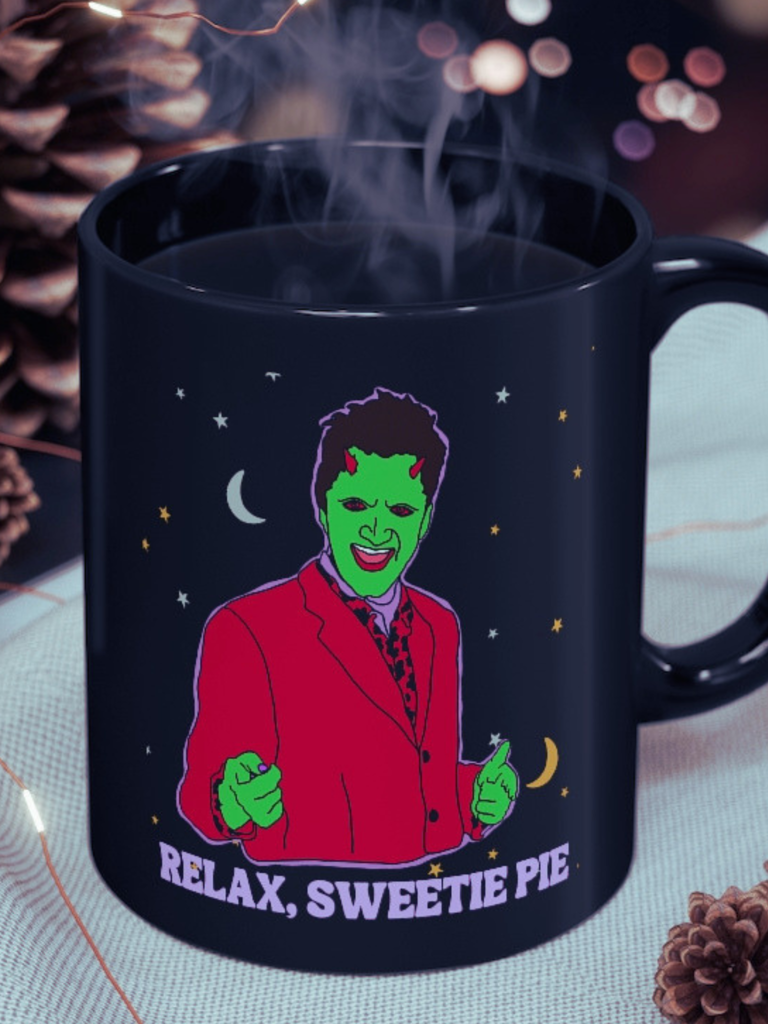 Lorne "Relax, Sweetie Pie" Black Mug