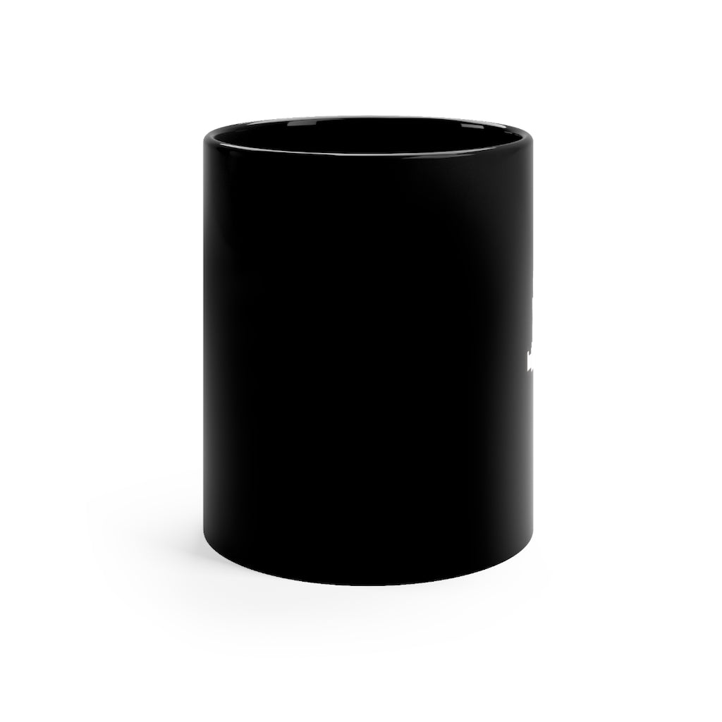 Grinning Ghostie Black Mug
