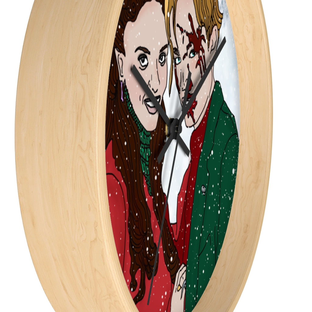 Merry Bloody Christmas Sprusilla Wall Clock