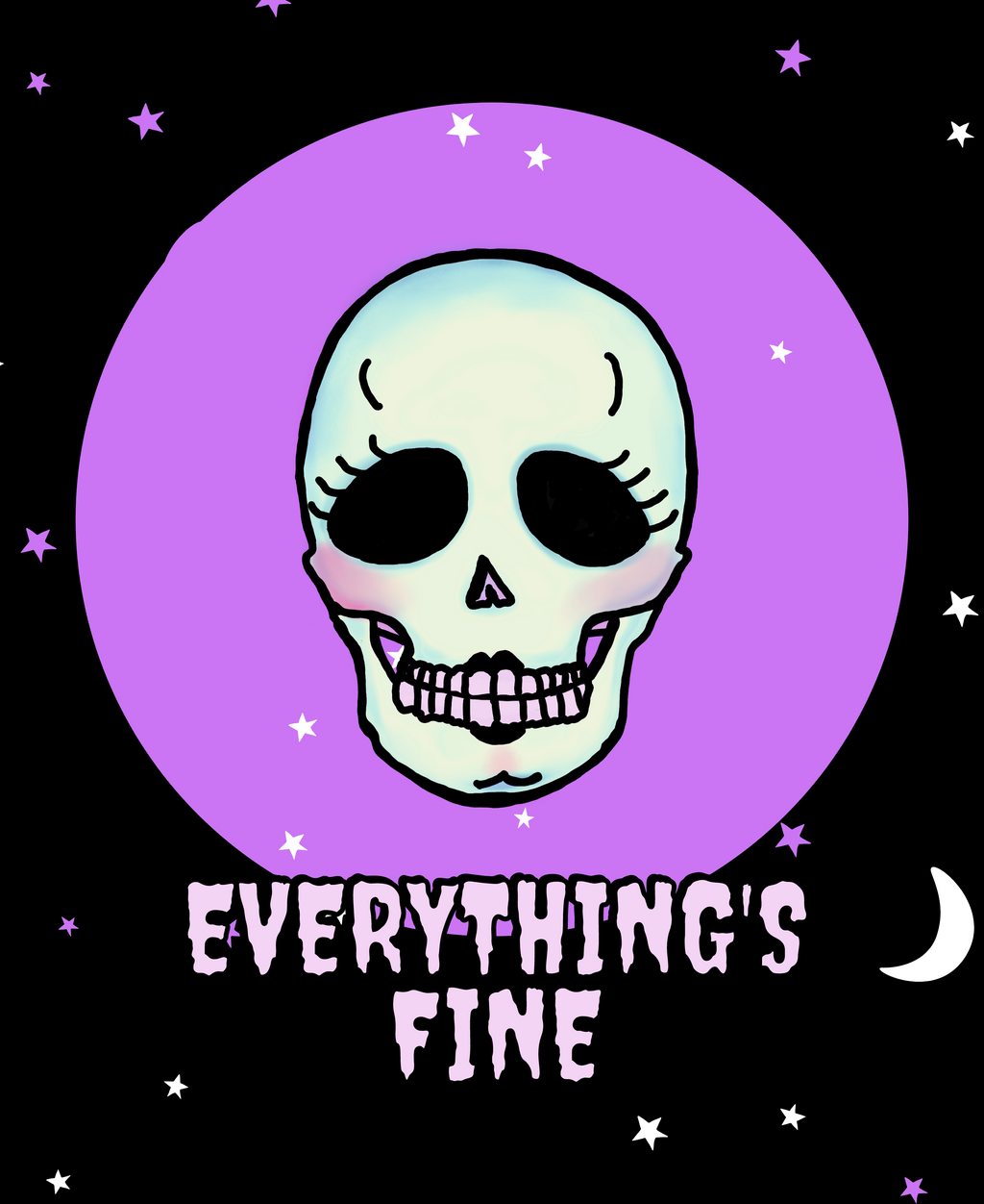 Everything’s Fine Skull Super Soft T-Shirt