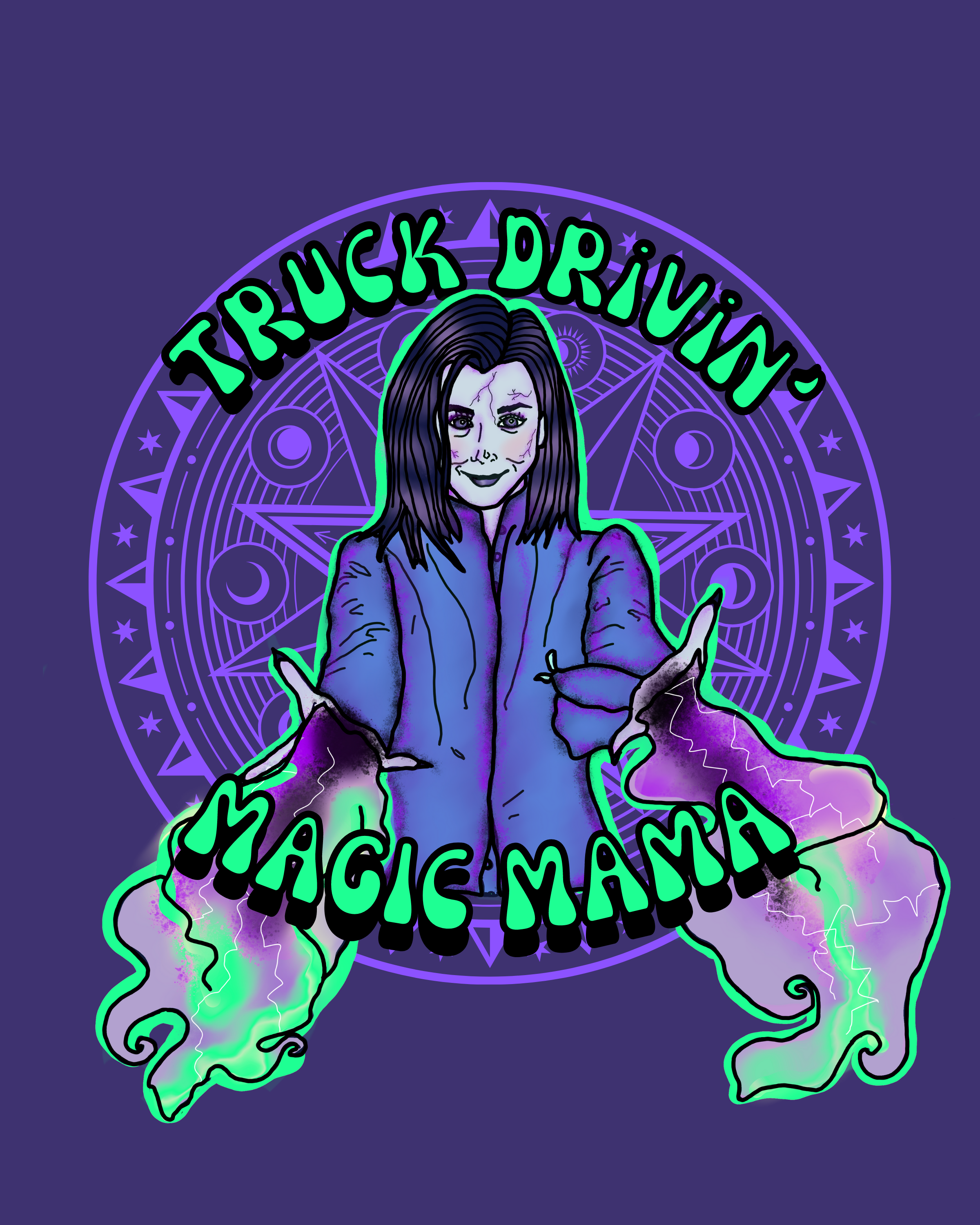 "Truck Drivin' Magic Mama" Poster/ Archival Print