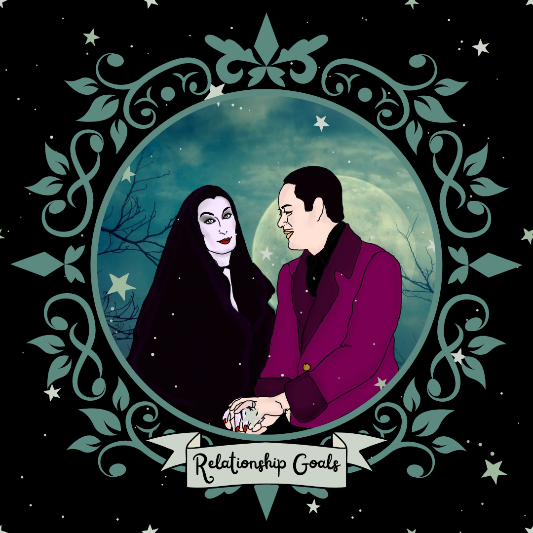 Time for Romance Gomez and Morticia Wall Clock