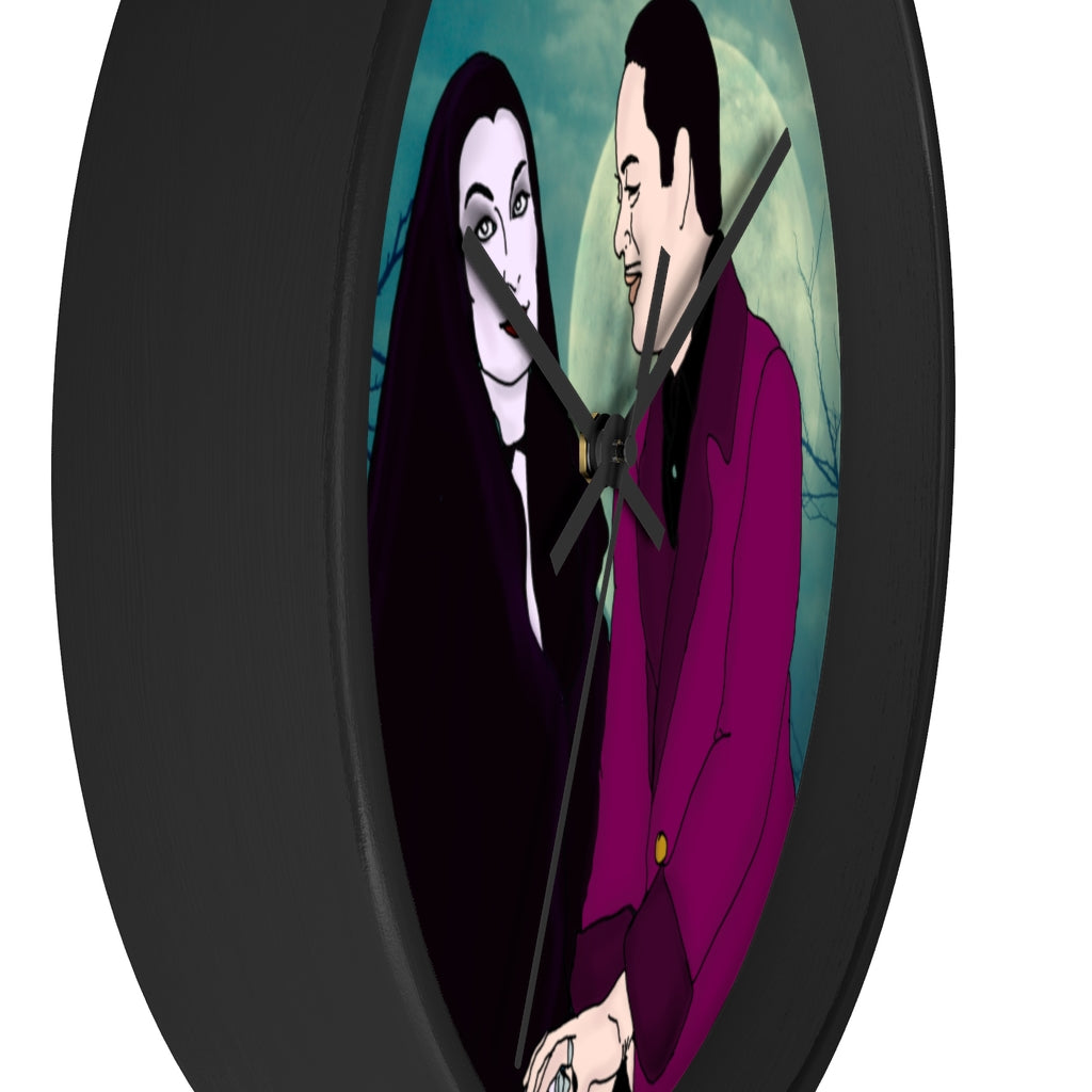 Time for Romance Gomez and Morticia Wall Clock