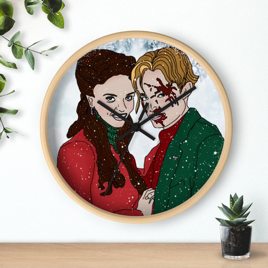 Merry Bloody Christmas Sprusilla Wall Clock