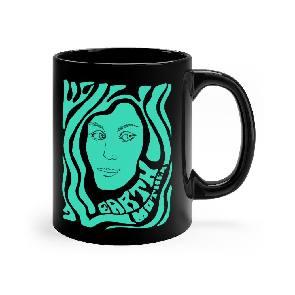 Earth Mother Black Mug