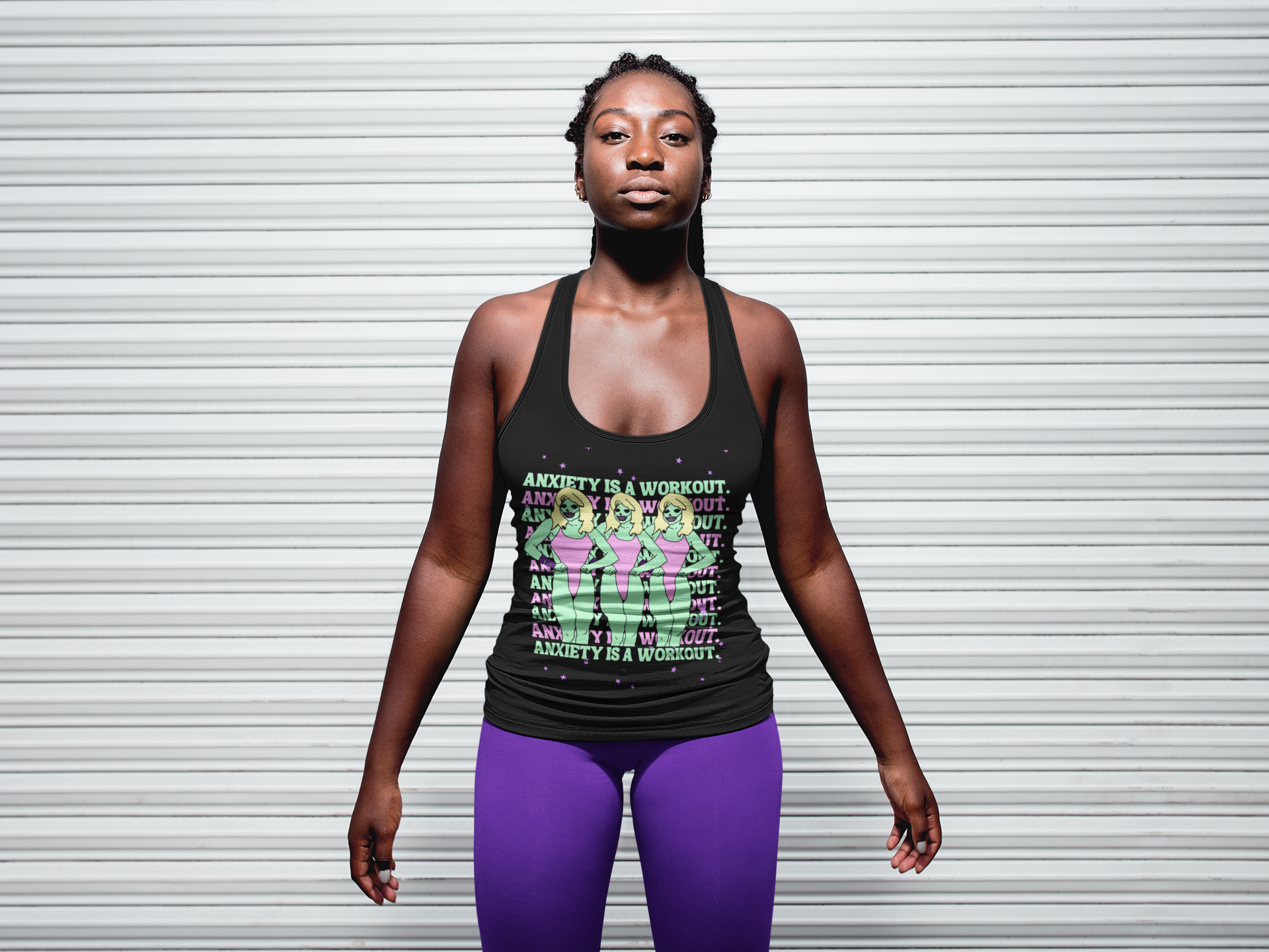 Anxiety is a Workout Racerback Tank