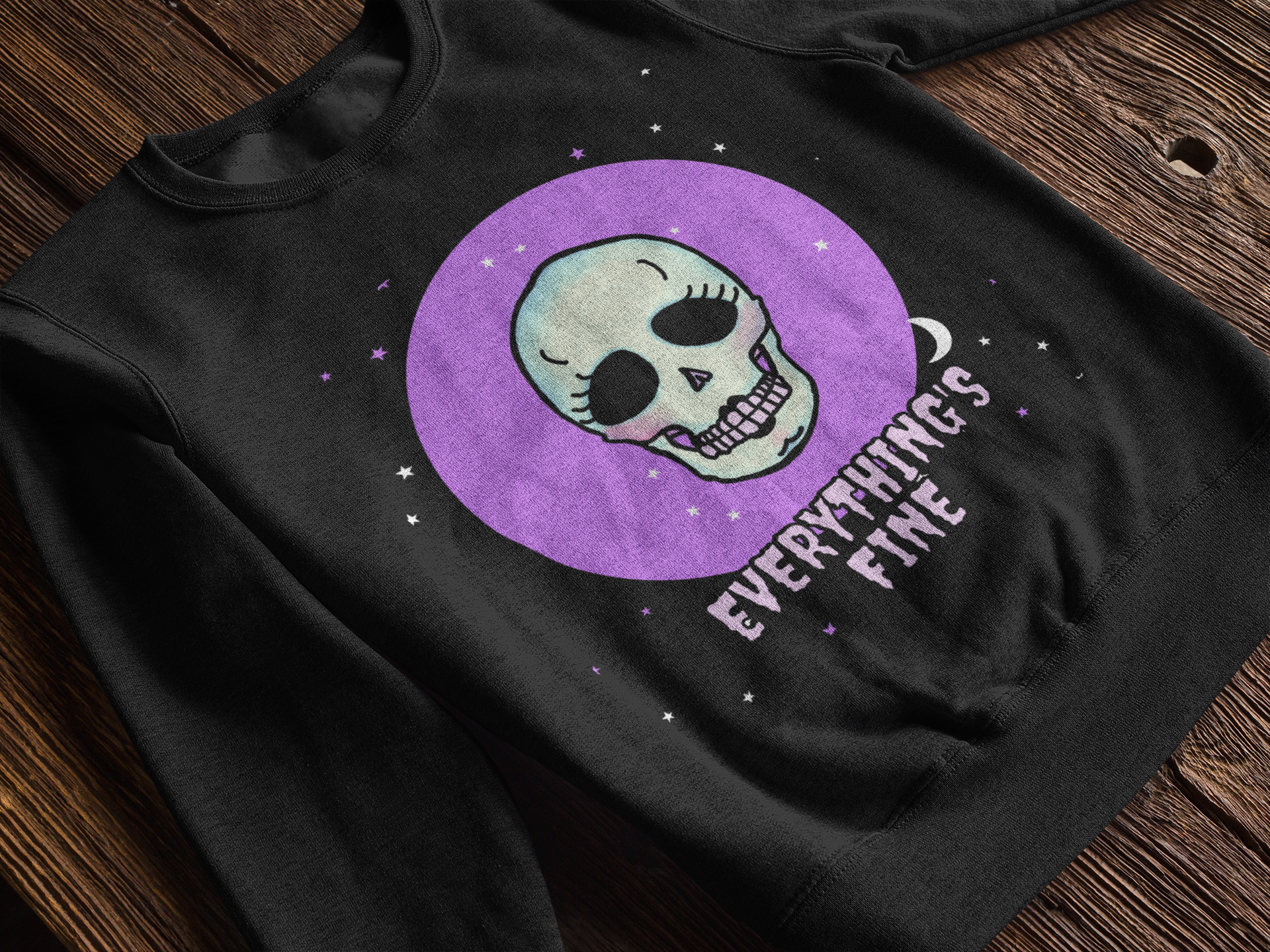 Everything's Fine Skull Unisex Heavy Blend™ Crewneck Sweatshirt