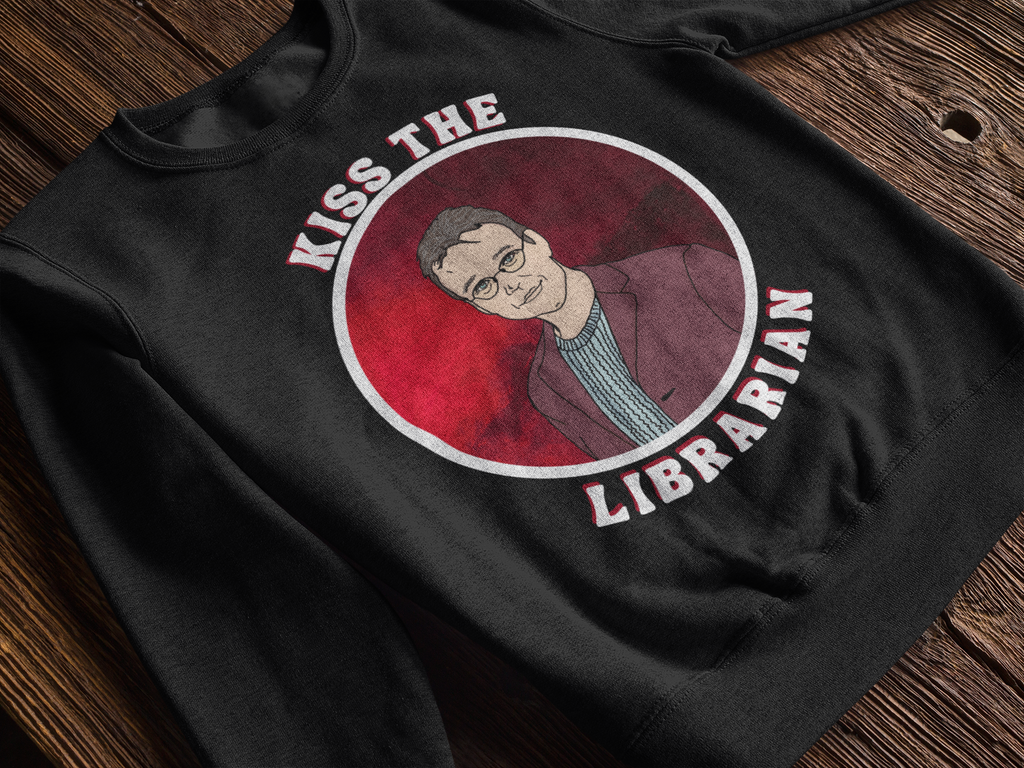 Kiss The Librarian Giles Heavy Comfy Sweatshirt