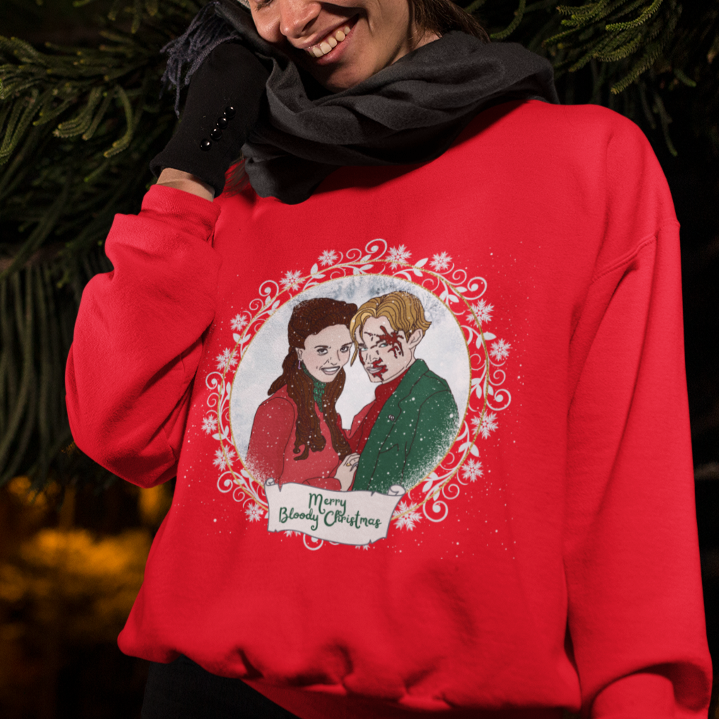 Merry Bloody Christmas Sprusilla Comfy Sweatshirt