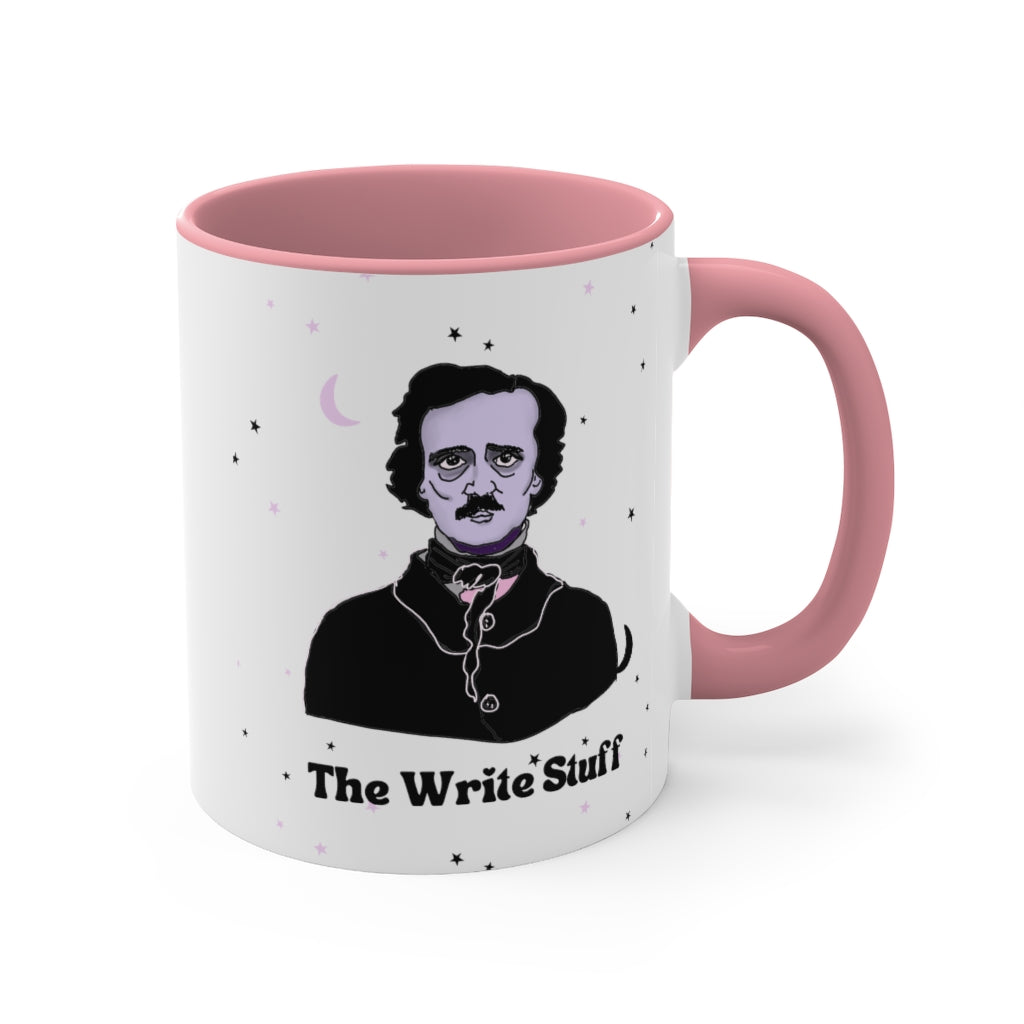 Pink Edgar Allan Poe Coffee Mug | The Write Stuff | Teacher Gift