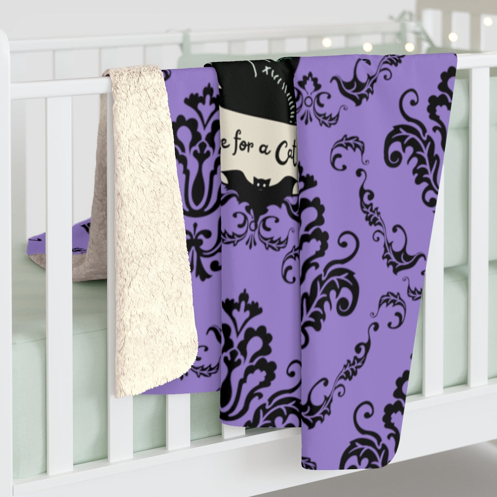 Time for a Cat Nap. Cat Woman Sherpa Fleece Blanket