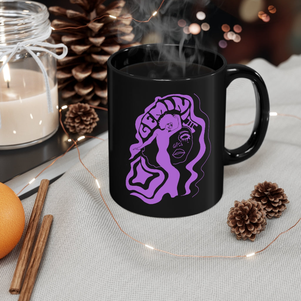 Gemini Twins Black Mug