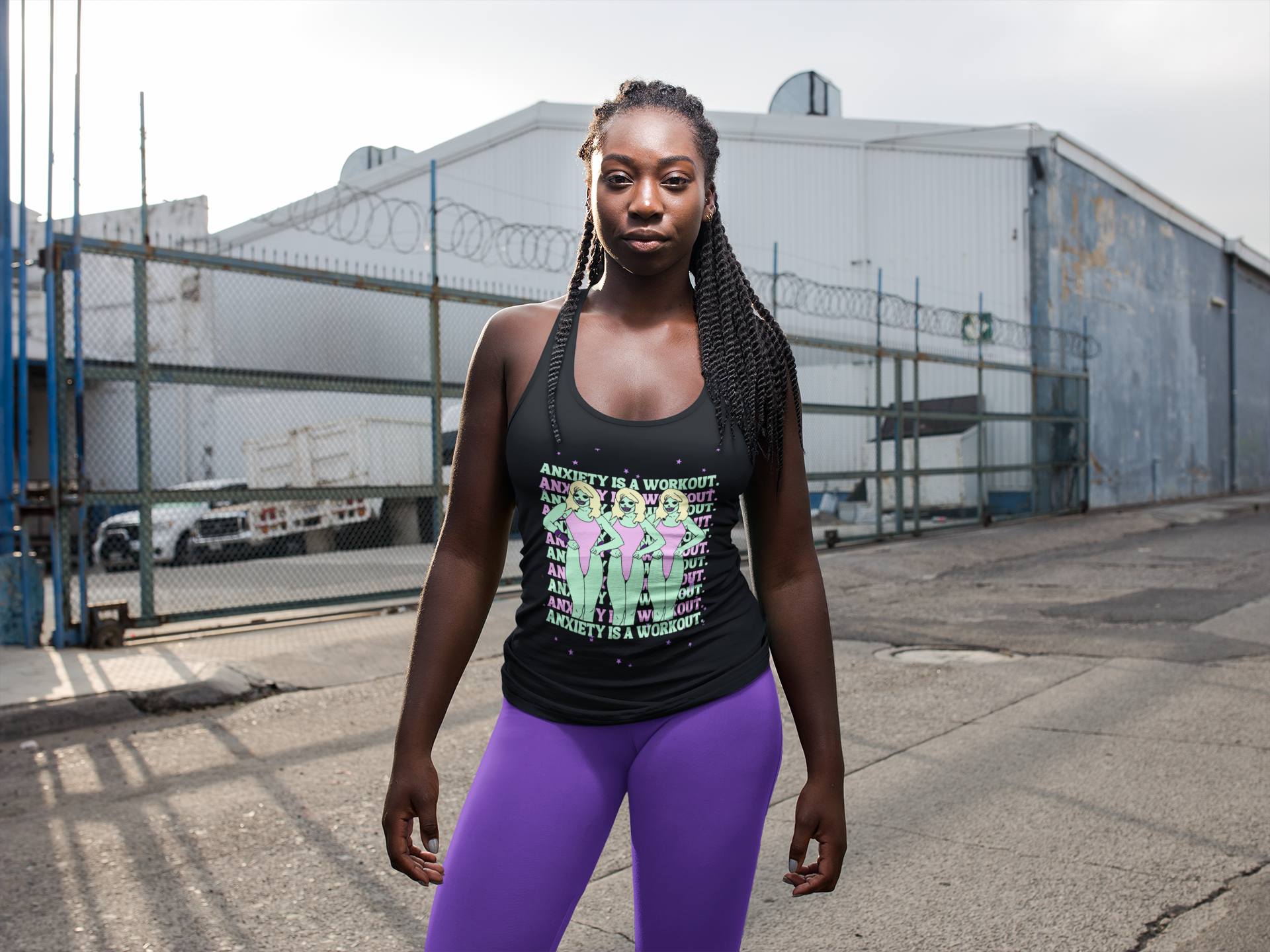 Anxiety is a Workout Racerback Tank