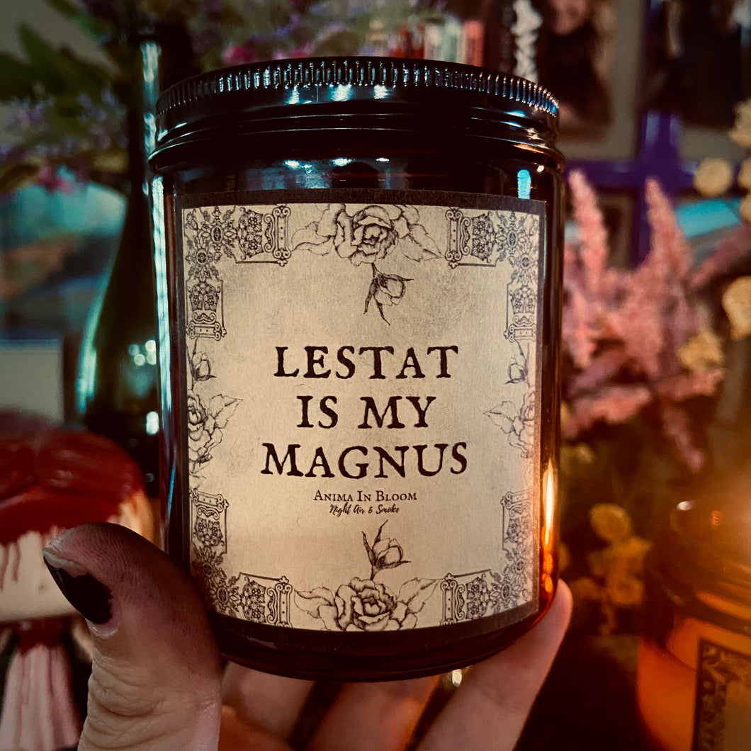Lestat is my Magnus Bookshelf Candle
