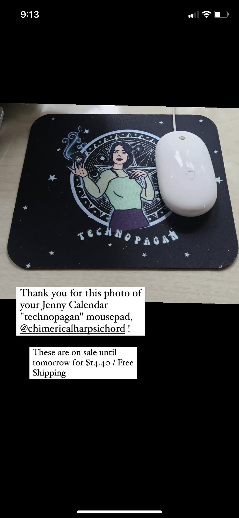 Technopagan Jenny Calendar Mouse Pad