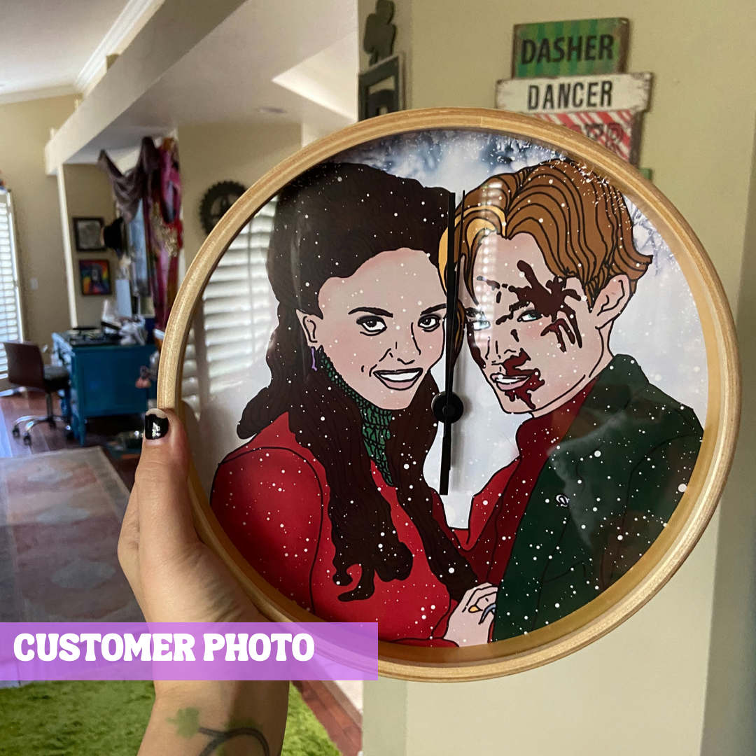 Merry Bloody Christmas Sprusilla Wall Clock