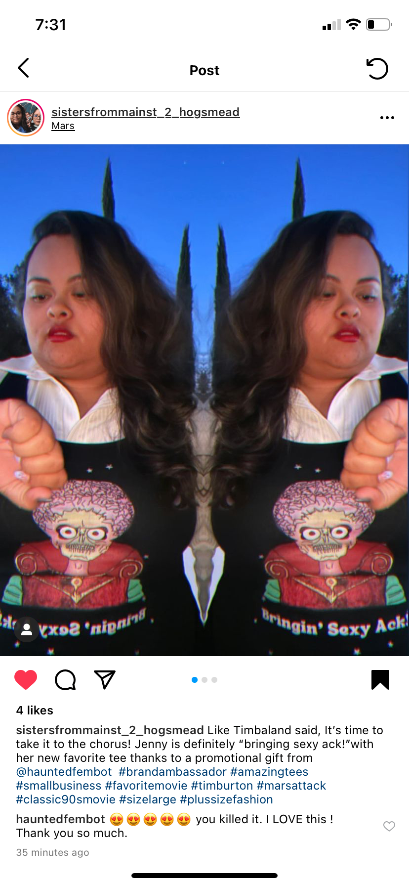 Mars Attacks "Bringin' Sexy Ack"  Racerback Tank