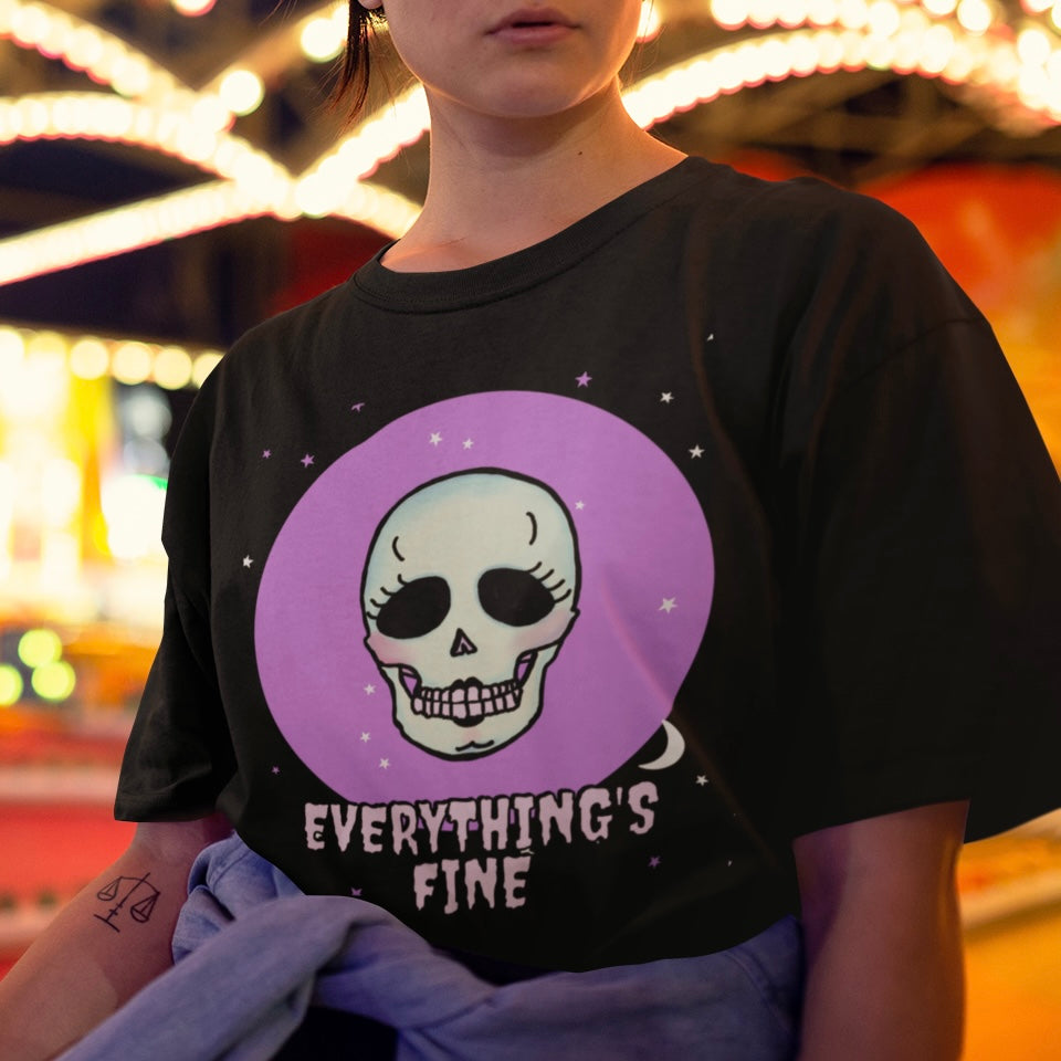 Everything’s Fine Skull Super Soft T-Shirt