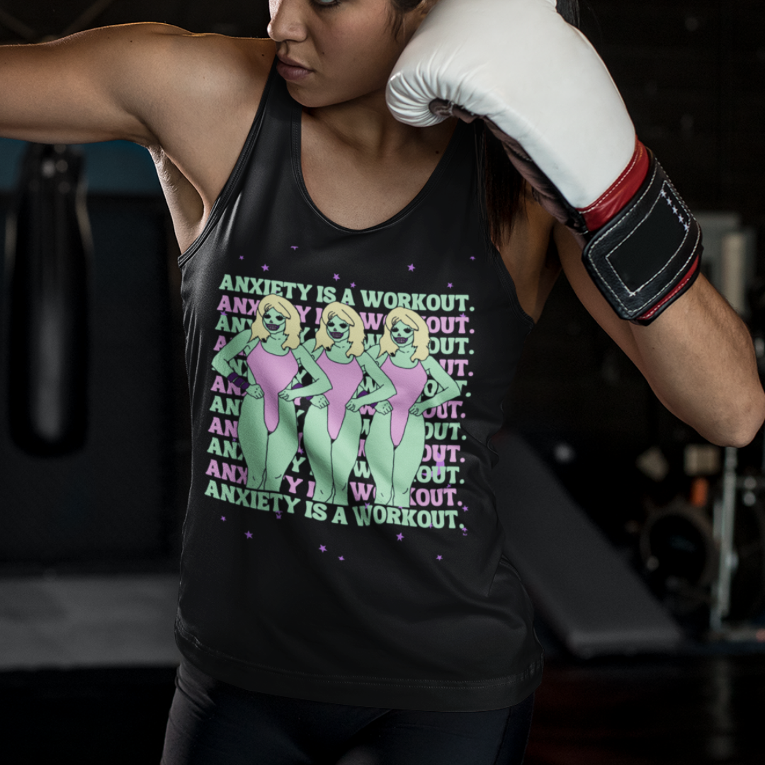 Anxiety is a Workout Racerback Tank