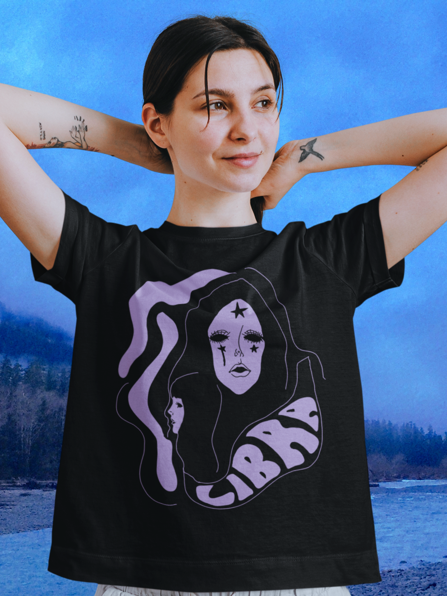 Libra Shadow Unisex Vintage Style  Tshirt