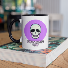 Load image into Gallery viewer, Everything&#39;s Fine Skull Coffee Mug | Retro Skull Coffee Mug
