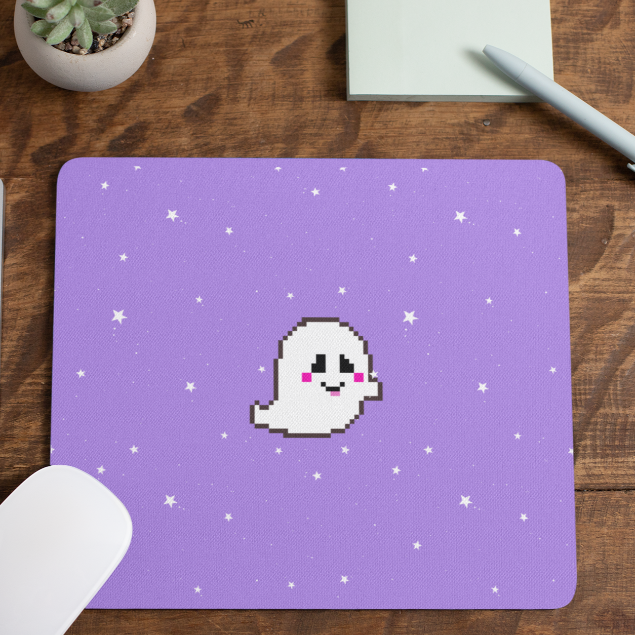 Grinning Ghostie Mouse Pad [purple]