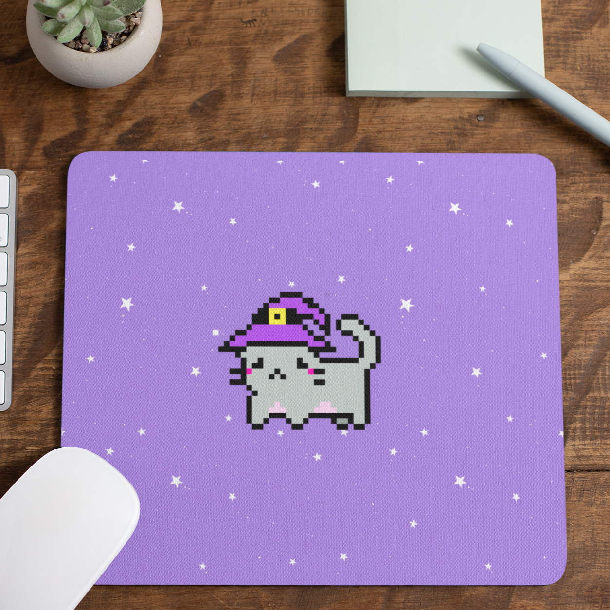 Witchy Koji Kitty Mouse Pad [purple]