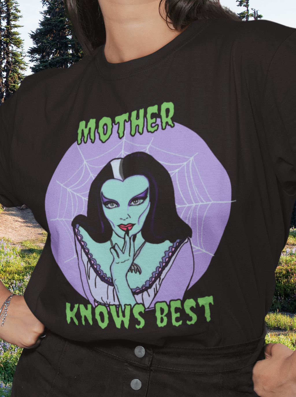 "Mother Knows Best" Lily Munster Super Soft T-shirt